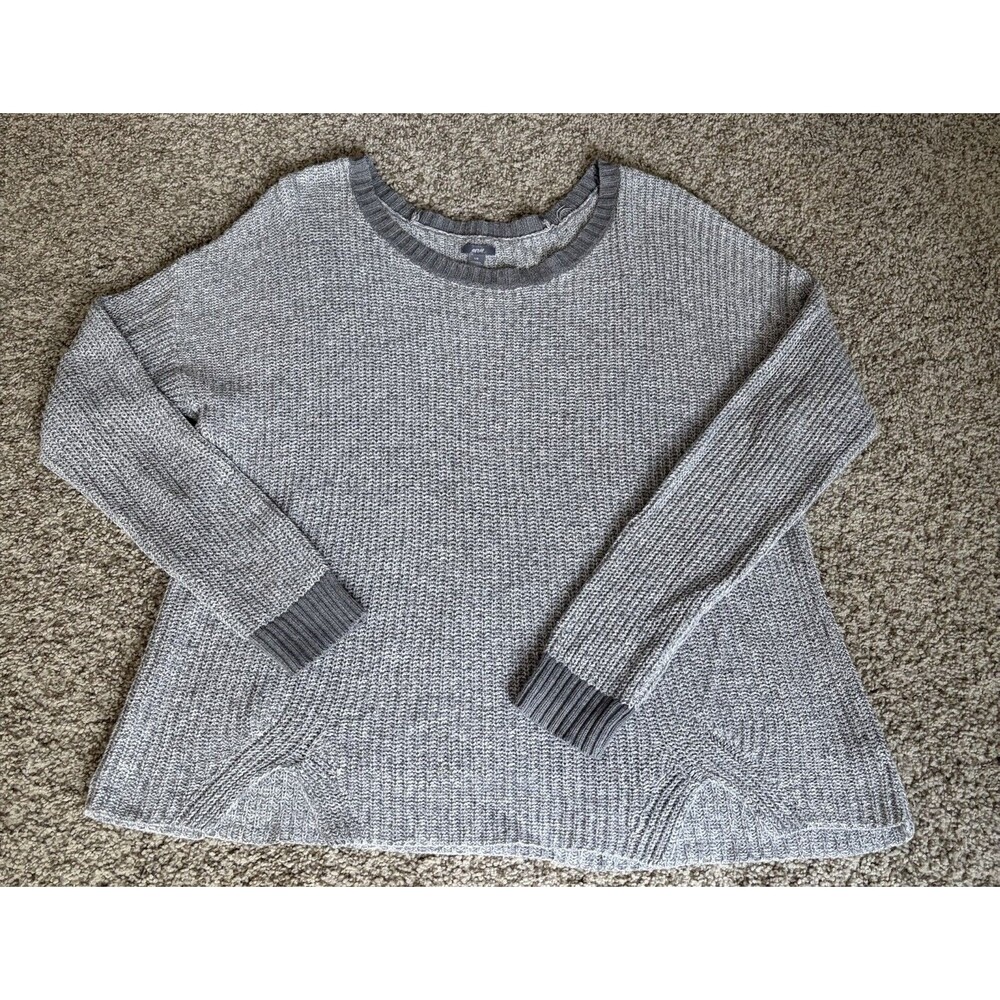 Women's Aerie Gray Knit Wide Neck Sweater, Size Large
